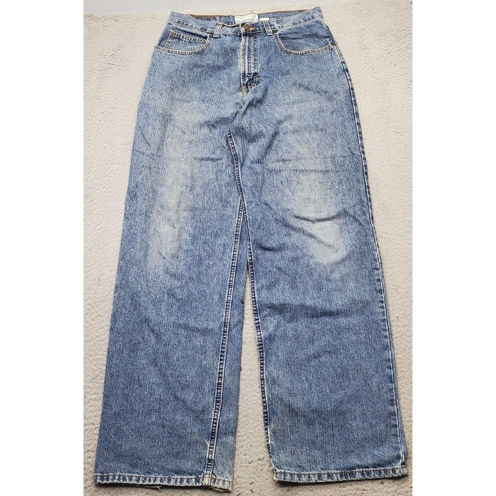 Old Navy Wide Leg Jeans Mens 31/32 Blue Denim High Rise Low Waist Streetwear